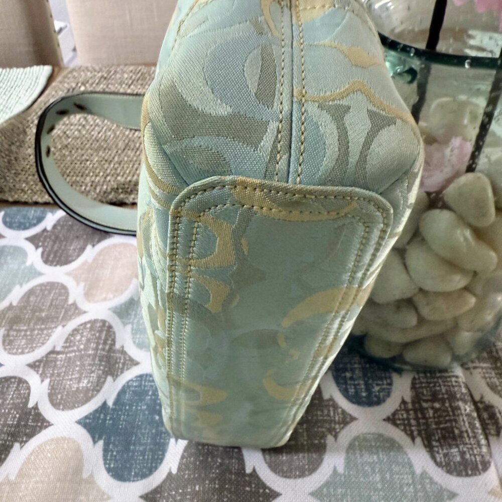 Coach 10379 Signature Light Blue Jacquard Hobo Bag – Excellent Condition - Picture 14 of 16